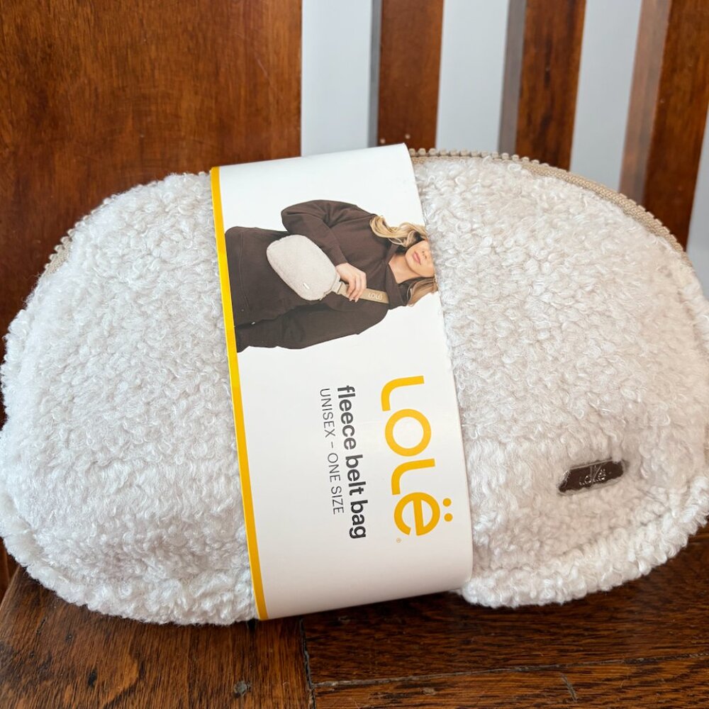 Lole Unisex White Fleece Belt Bag